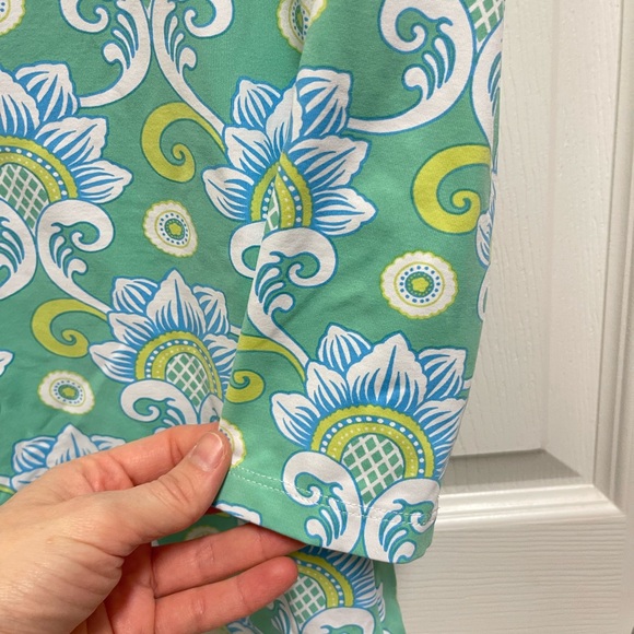 J. McLaughlin Blue Scroll Pattern Blouse - Picture 7 of 10